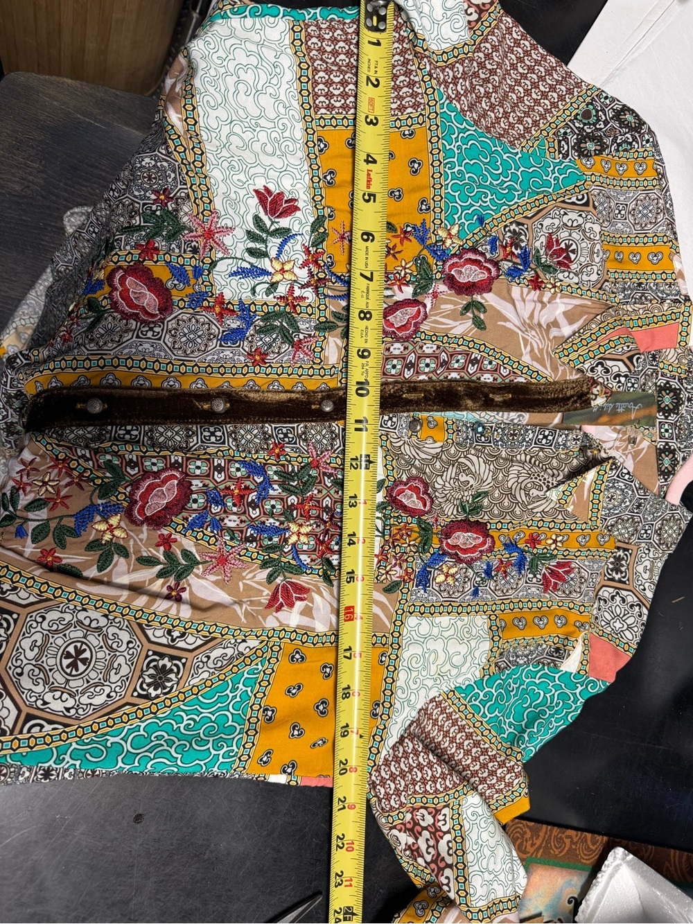 Aratta Brown Teal & White Mixed Print Blouse - Picture 13 of 13